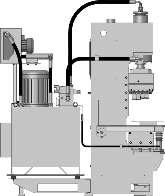 Model of paving stone splitter - side view