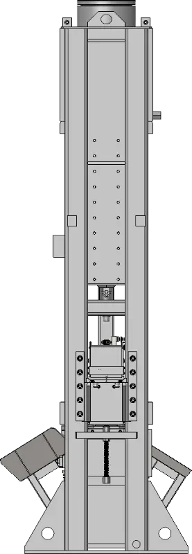 Cut (sawn) stone slab splitter model - side view